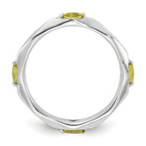 Sterling Silver Stackable Expressions Rhodium-plated Peridot Ring